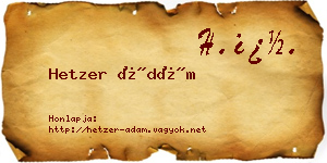 Hetzer Ádám névjegykártya